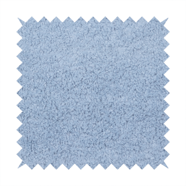 A soft, light blue fabric with a dense, uniform, and plush pile.