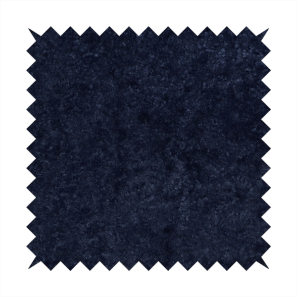 A soft, navy blue fabric featuring a dense, uniform, plush pile like thick fleece.