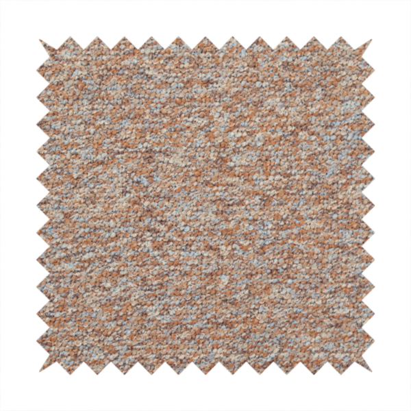 A terracotta, and soft blue-grey textured upholstery fabric with a durable finish.