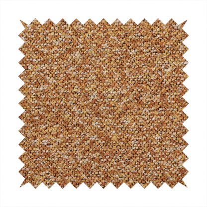 A rich mustard yellow and dark brown textured upholstery fabric.