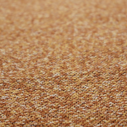 A rich mustard yellow and dark brown textured upholstery fabric.