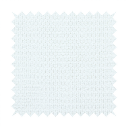 A white, textured fabric with a dense, rhythmic pattern. The material features a honeycomb or waffle-weave structure, where small, uniform raised circles create a grid-like tactile surface. The colour is a bright, cool-toned white, and the subtle shadows within the weave give the fabric a soft, multidimensional appearance.
