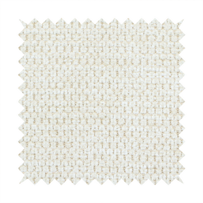 A warm cream or off-white tone. The material features a chunky, heavyweight weave with a distinct dimensional grid. The texture is composed of thick, interlaced threads that create a series of small, raised rectangular bumps, giving it a basket weave or bouclé-like appearance.