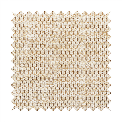 A textured, multi-tonal beige and tan fabric. The material features a tight, intricate weave that creates a pebbled or "seed stitch" appearance. The colour is a warm sand or wheat palette, achieved by interlacing light cream threads with darker tan or straw-coloured fibres, giving the fabric a rich, organic depth.