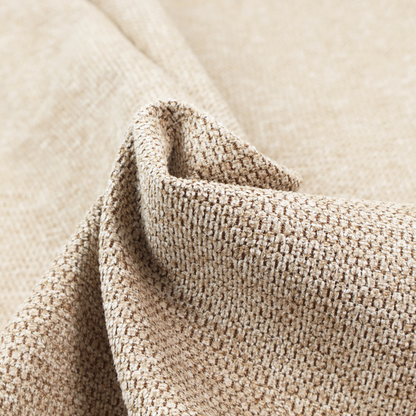 A textured, multi-tonal beige and tan fabric. The material features a tight, intricate weave that creates a pebbled or "seed stitch" appearance. The colour is a warm sand or wheat palette, achieved by interlacing light cream threads with darker tan or straw-coloured fibres, giving the fabric a rich, organic depth.
