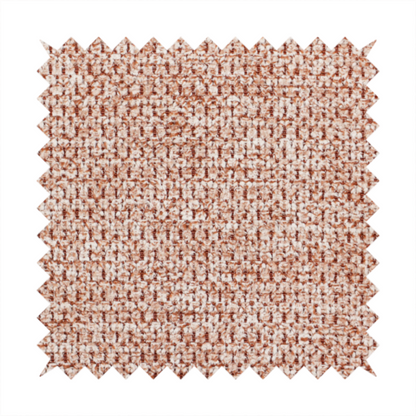 A textured, multi-tonal terracotta and cream fabric. The material features a dense, rhythmic weave that creates a speckled or "salt and pepper" effect. The colour is a warm, earthy copper palette, achieved by blending burnt orange or clay-coloured threads with lighter off-white fibres for a rich, weathered appearance.