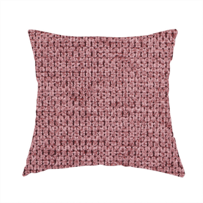 The fabric used to create this handmade cushion is a textured fabric in a deep dusty rose or muted berry tone. The material features a tight, uniform weave with a distinct honeycomb-like structure. The colour is a rich, cool-toned mauve, achieved by blending darker plum threads with lighter pink fibres, creating a subtle weathered effect that adds depth and sophistication.