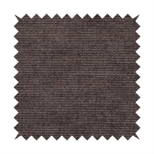 A deep charcoal or cocoa-brown fabric with a heavy horizontal corded texture. The dense, linear weave creates a multi-tonal effect with subtle shadows, offering a sophisticated and cosy tactile appearance.