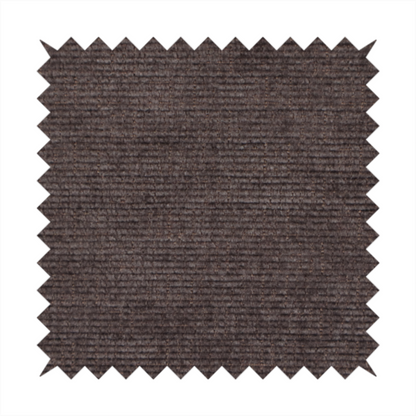 A deep charcoal or cocoa-brown fabric with a heavy horizontal corded texture. The dense, linear weave creates a multi-tonal effect with subtle shadows, offering a sophisticated and cosy tactile appearance.