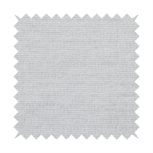 A light grey fabric with a soft, uniform horizontal ribbed texture. The weave has a plush, velvety pile that creates subtle shadows and highlights across the linear ridges, providing a clean, modern aesthetic with a tactile feel.