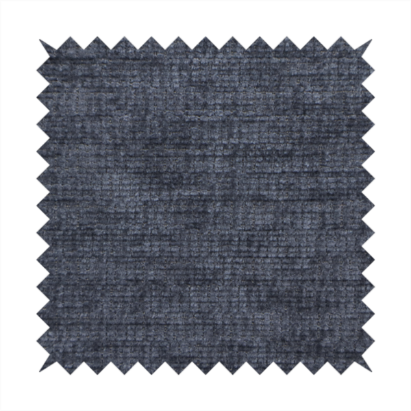 A deep navy-charcoal fabric with a dense horizontal ribbed texture. The material has a soft, plush pile that creates a subtle multi-tonal effect, blending dark midnight blue and charcoal grey tones with a durable matte finish.