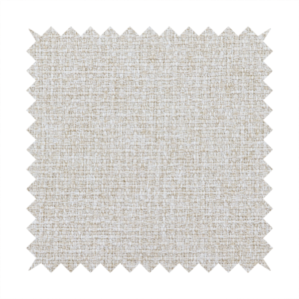 A warm off-white or light oatmeal shade. The textile features a dense, multi-tonal basket weave pattern with visible interlacing threads in cream and soft beige, creating a textured, linen-look surface.