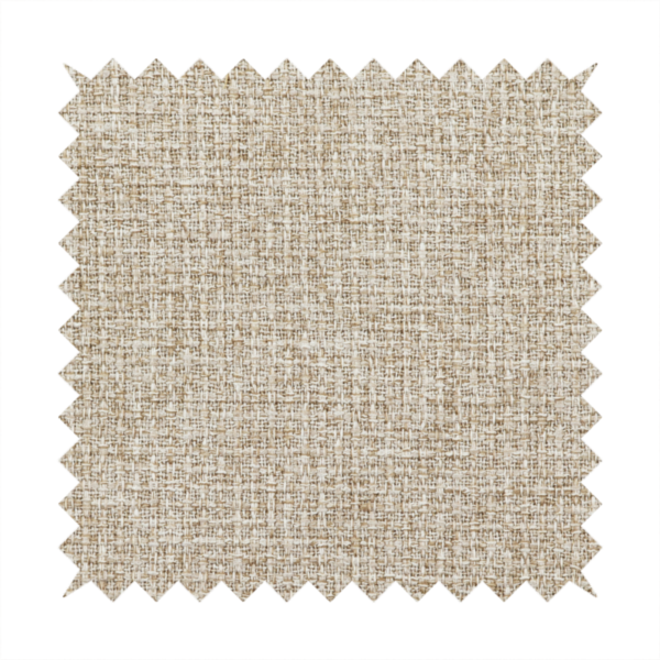 A warm sand or light tan shade. The textile features a pronounced, multi-tonal basket weave with interlocking beige and cream threads, creating a rugged yet refined linen-look texture.