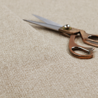 A warm sand or light tan shade. The textile features a pronounced, multi-tonal basket weave with interlocking beige and cream threads, creating a rugged yet refined linen-look texture.