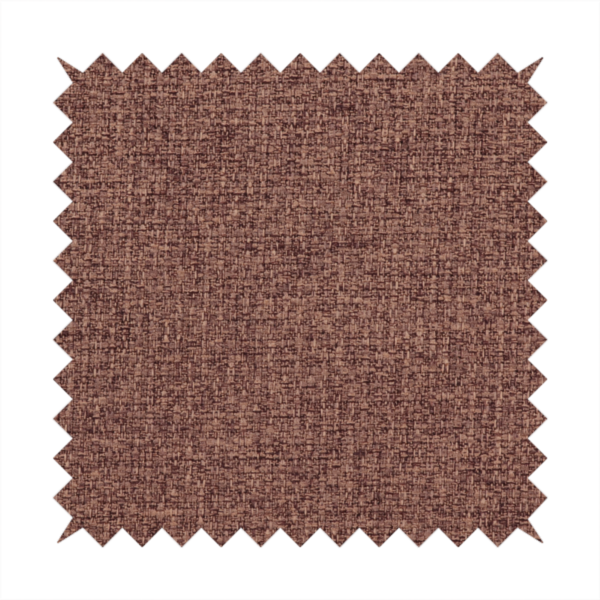 An upholstery fabric in a rich cocoa or cedar brown shade. The textile features a dense, multi-tonal weave with interlaced threads of deep chocolate and warm earth tones, creating a sophisticated textured linen-look surface.