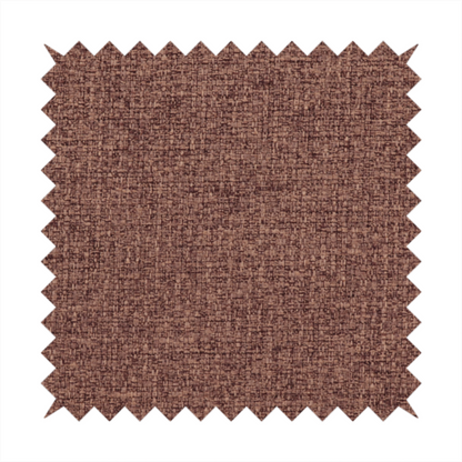 An upholstery fabric in a rich cocoa or cedar brown shade. The textile features a dense, multi-tonal weave with interlaced threads of deep chocolate and warm earth tones, creating a sophisticated textured linen-look surface.