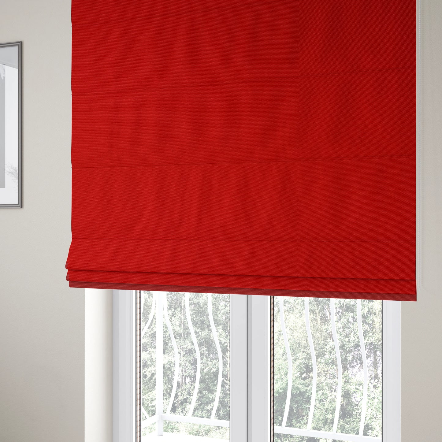 Playtime Plain Cotton Fabrics Collection Red Colour Water Repellent Upholstery Fabric CTR-314 - Roman Blinds