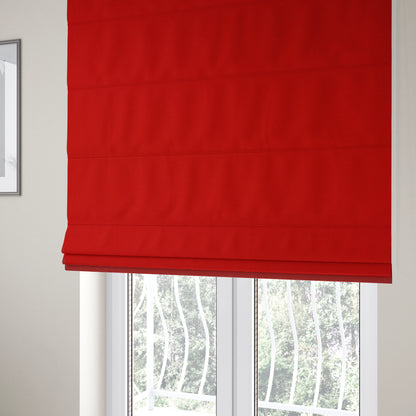 Playtime Plain Cotton Fabrics Collection Red Colour Water Repellent Upholstery Fabric CTR-314 - Roman Blinds