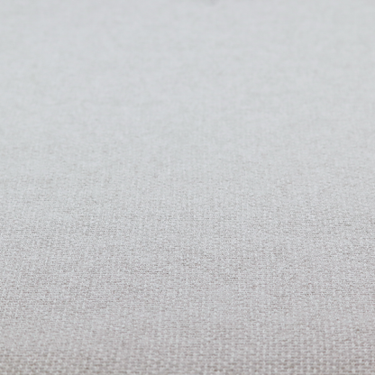 A fabric in a cool-toned light silver or pale grey. The weave features interlaced white and soft grey threads, creating a bright, contemporary textured finish.