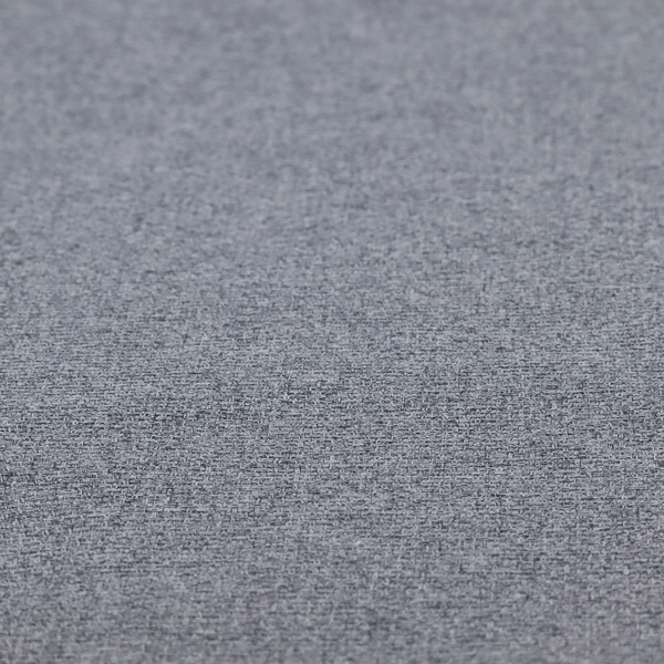 A fabric in a dark steel or charcoal grey. The high-contrast weave features interlaced light grey and deep black fibres, creating a rugged, textured surface.