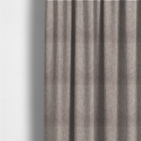 The fabric used to create these made-to-measure curtains is a taupe or mushroom-coloured fabric with a rich, distressed texture. The material features a fine, pebble-like grain combined with thin, irregular light-coloured "crackle" lines that mimic the look of aged leather or pressed felt. The colour is a sophisticated blend of dusty brown and grey tones with ivory highlights.