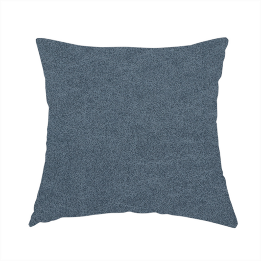 The fabric used to create this handmade cushion is a dark navy or midnight blue fabric with a dense, distressed felt-like texture. This material is the darkest blue in the collection, featuring a tight, mottled blend of deep indigo and slate grey fibres. It is characterized by the signature organic, light-coloured "crackle" veins that give it the weathered appearance of premium distressed suede or heavy-duty industrial wool.
