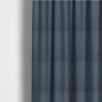 The fabric used to create these made-to-measure curtains is a dark navy or midnight blue fabric with a dense, distressed felt-like texture. This material is the darkest blue in the collection, featuring a tight, mottled blend of deep indigo and slate grey fibres. It is characterized by the signature organic, light-coloured "crackle" veins that give it the weathered appearance of premium distressed suede or heavy-duty industrial wool.