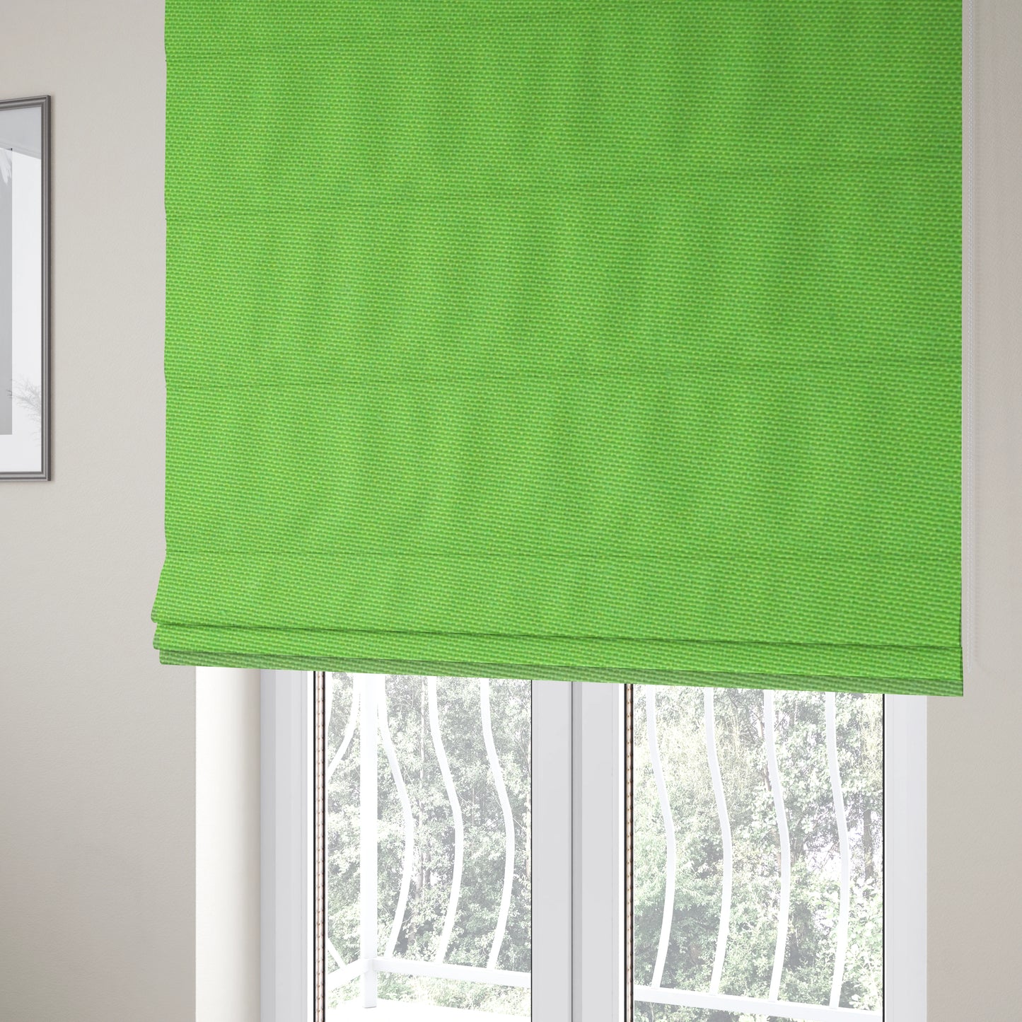 Playtime Plain Cotton Fabrics Collection Green Colour Water Repellent Upholstery Fabric CTR-318 - Roman Blinds