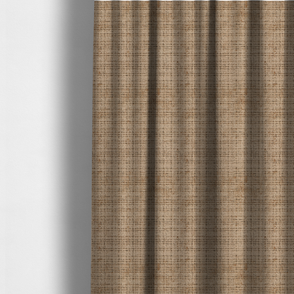 The fabric used to create these made-to-measure curtains is a Scanno Weave upholstery fabric in a warm beige shade, showcasing a detailed, woven texture with an interlocking grid pattern.