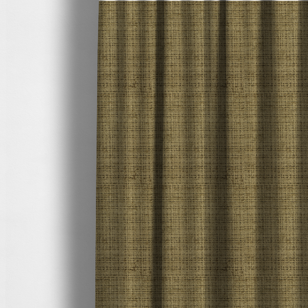 The fabric used to create these made-to-measure curtains is a Scanno Weave upholstery fabric in a muted olive green shade, showcasing a detailed, woven texture with an interlocking grid pattern.