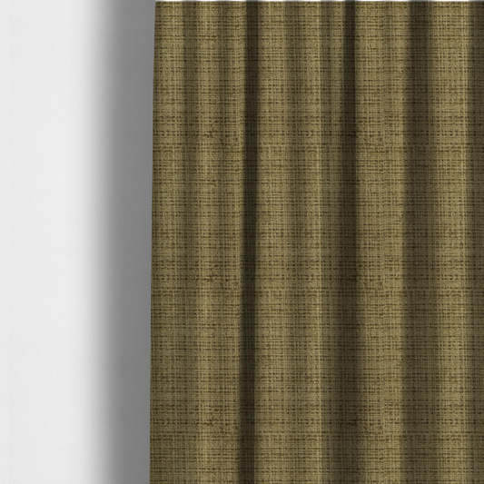 The fabric used to create these made-to-measure curtains is a Scanno Weave upholstery fabric in a muted olive green shade, showcasing a detailed, woven texture with an interlocking grid pattern.
