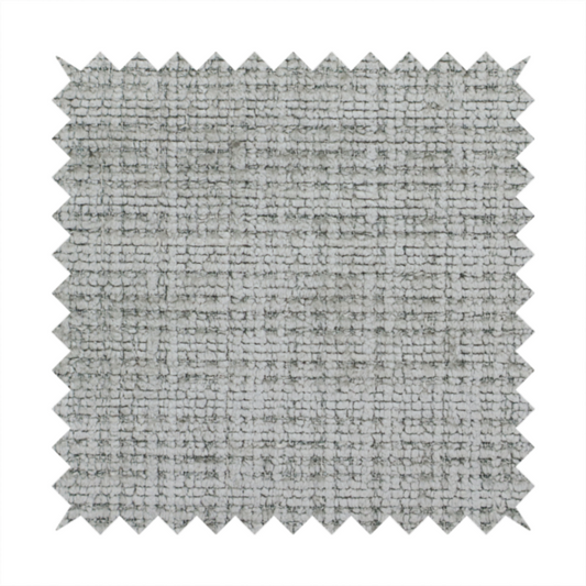 Scanno Weave upholstery fabric in a light grey shade, featuring a detailed, woven texture with an interlocking grid pattern.