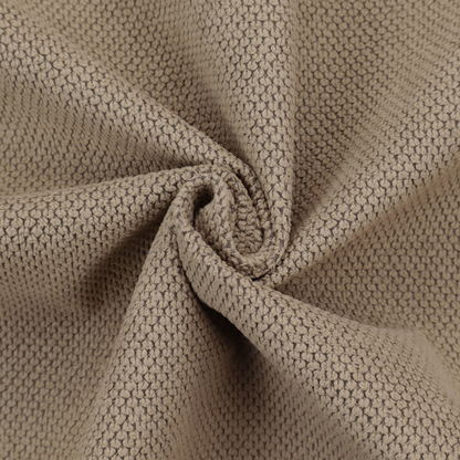 A waffle-knit or honeycomb-patterned weave, defined by a uniform, three-dimensional grid of raised, rounded textures. Its rich, earthy taupe or warm brown hue and matte finish provide an elegant, cosy aesthetic. This structured, high-quality material is an excellent choice for luxury upholstery, decorative cushions, and premium home textiles that require a blend of durability and timeless style.