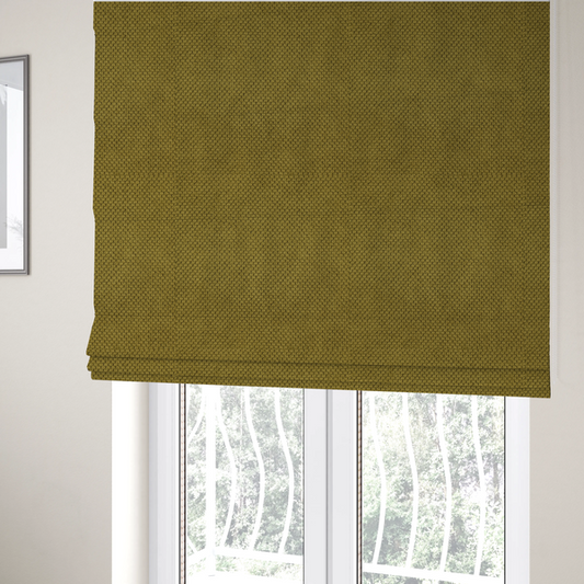 The fabric used to create these Roman blinds is a waffle-knit or honeycomb-patterned weave of the collection, characterized by a uniform, three-dimensional grid of raised, rounded textures. Its rich, organic olive green or mossy tone with a matte finish offers a sophisticated, earthy aesthetic. This structured, high-quality material is an excellent choice for creating grounded, nature-inspired upholstery, decorative cushions, or premium home textiles that blend durability with a timeless, tranquil style.