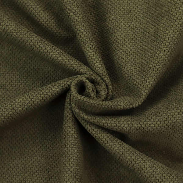 A waffle-knit or honeycomb-patterned weave of the collection, defined by its uniform, three-dimensional grid of raised, rounded textures. Its deep, rich forest green or dark olive hue and matte finish provide a sophisticated, moody, and grounded aesthetic. This structured, high-quality material is an excellent choice for statement-making upholstery, plush decorative cushions, or premium home textiles that require a blend of durability, luxurious depth, and a timeless, nature-inspired style.