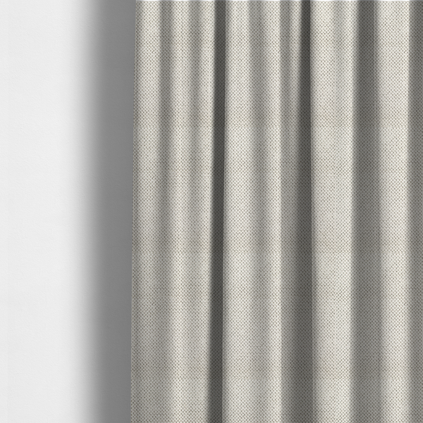 The fabric used to create these made-to-measure curtains is a premium off-white/cream waffle-knit fabric, featuring a crisp, clean, three-dimensional honeycomb weave with a soft finish.