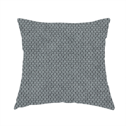 The fabric used to create this handmade cushion is a premium cool grey waffle-knit fabric, featuring a crisp, clean, three-dimensional honeycomb weave.