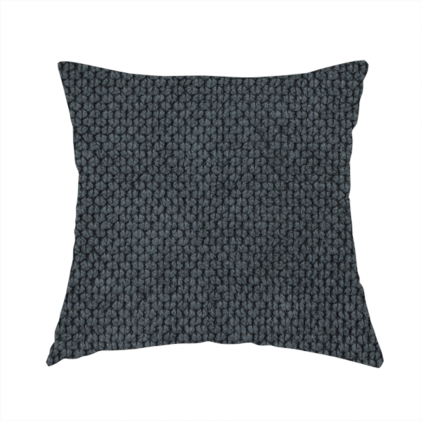 The fabric used to create these handmade cushions is a premium charcoal grey waffle-knit fabric, featuring a dense, three-dimensional honeycomb weave for a sophisticated, modern aesthetic
