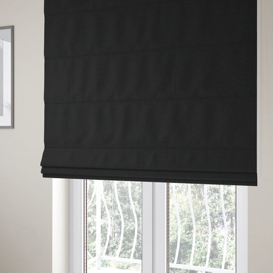 Playtime Plain Cotton Fabrics Collection Black Colour Water Repellent Upholstery Fabric CTR-323 - Roman Blinds