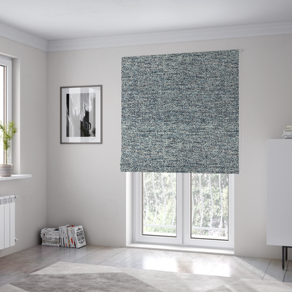 Pollino Textured Blue Colour Upholstery Fabric CTR-3231 - Roman Blinds