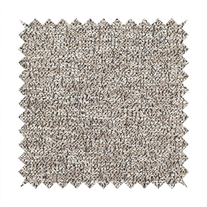 An ash brown textured fabric with a dense, irregular black speckled pattern.