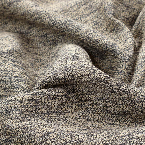 A fossil grey and cream textured fabric with a dense, irregular speckled pattern.
