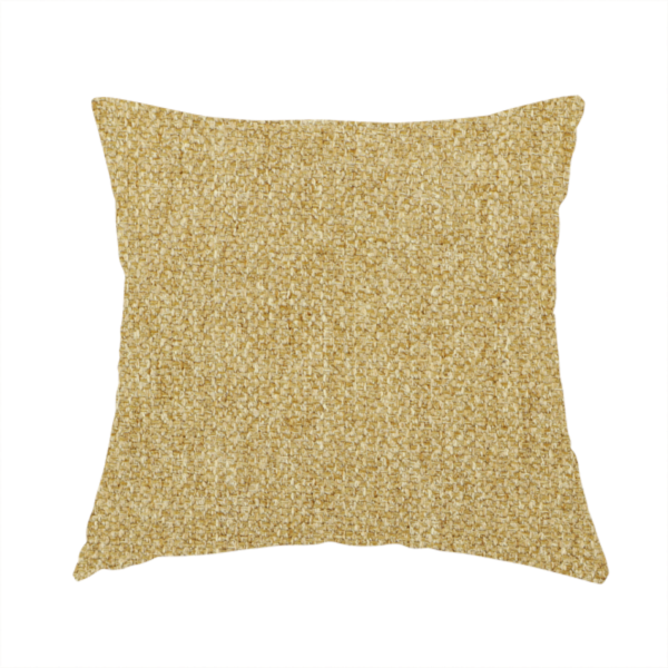 The fabric used to create these handmade cushions is a Chamonix Water Repellent upholstery fabric in Pear Green. A vibrant, citrus-toned material featuring a dense basket weave texture and a durable, matte finish.