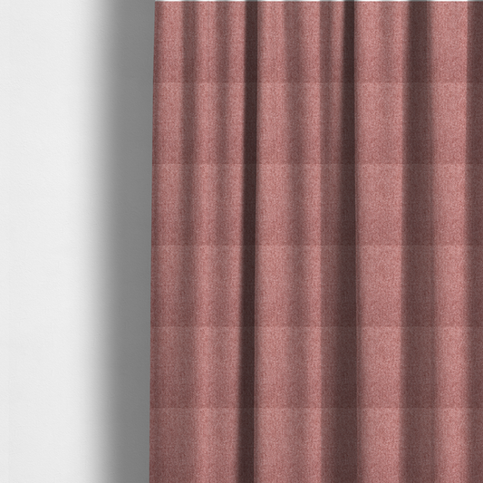 The fabric used to create these made-to-measure curtains is a Chamonix Water Repellent upholstery fabric in Pink. The material features a dense, dusty rose basket weave texture with a multi-tonal finish and a durable, matte look.