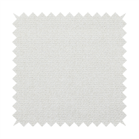 A Chamonix Water Repellent upholstery fabric in White. The material features a dense, textured basket weave with a clean, matte finish and high-durability construction.