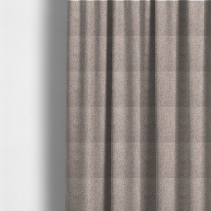 The fabric used to create these made-to-measure curtains is a Chamonix Water Repellent upholstery fabric in light brown. The material features a dense basket weave texture with oatmeal and cream tones and a durable, matte finish.