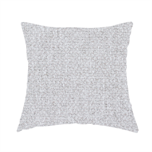 the fabric used to create these handmade cushions is a Chamonix Water Repellent upholstery fabric in Silver. A clean, light-grey basket weave texture with a subtle effect and a sophisticated matte finish.