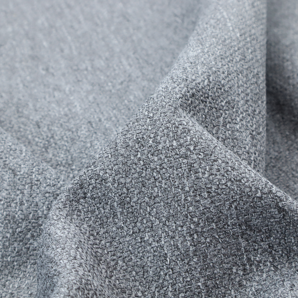 A versatile Mid Grey. This fabric features a classic "salt and pepper" effect, blending charcoal and light silver threads for a balanced, stony appearance that hides wear exceptionally well.