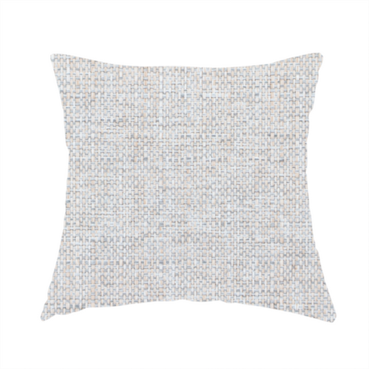 The fabric used to create this handmade cushion is a marl grey woven fabric with a heathered, multi-tonal textured finish.