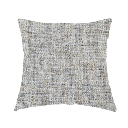 The fabric used to create this handmade cushion is a ash brown woven fabric with a multi-tonal, heathered texture.